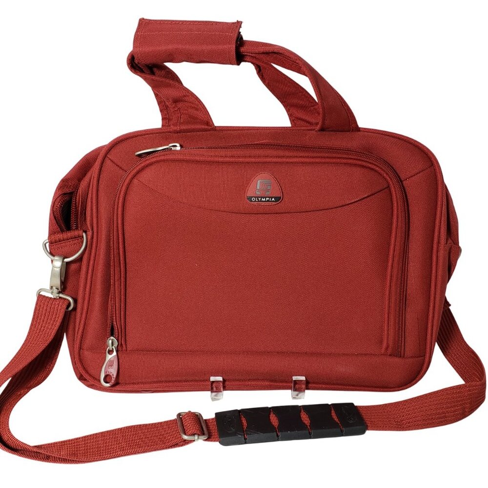 Olympia Shoulder Travel Computer Bag Red Twill LIKE NEW